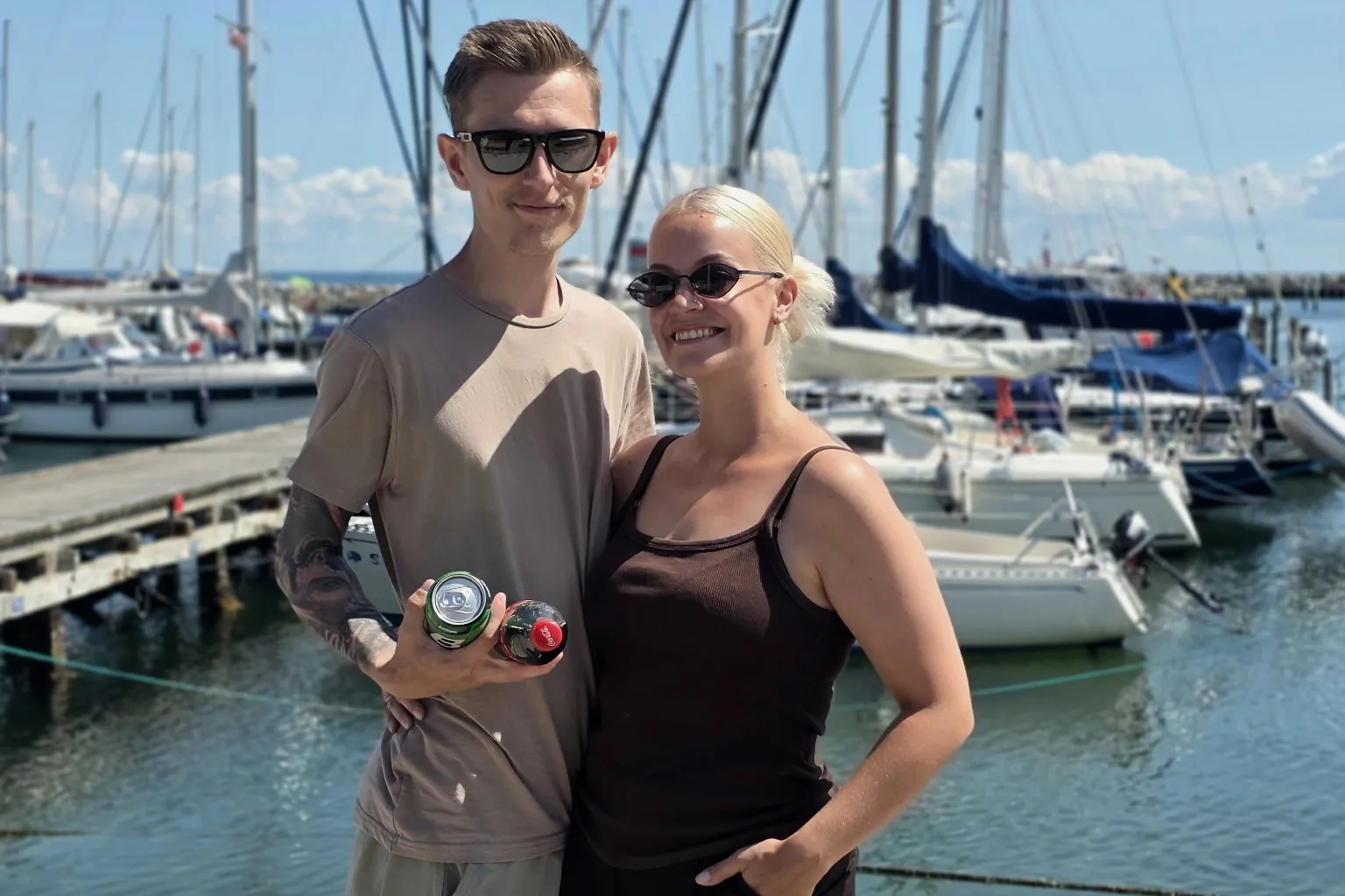 Andreas og Katrine Ladegaard ved havnen
